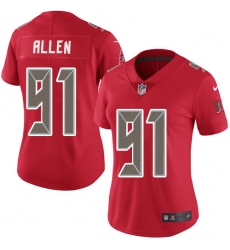 Women Nike Tampa Bay Buccaneers #91 Beau Allen Limited Red Rush Vapor Untouchable NFL Jersey