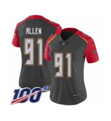 Women's Tampa Bay Buccaneers #91 Beau Allen Limited Gray Inverted Legend 100th Season Football Jersey
