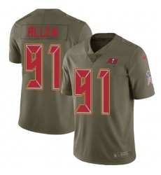 Youth Nike Tampa Bay Buccaneers #91 Beau Allen Limited Olive 2017 Salute to Service NFL Jersey