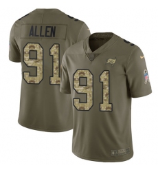 Youth Nike Tampa Bay Buccaneers #91 Beau Allen Limited Olive Camo 2017 Salute to Service NFL Jersey