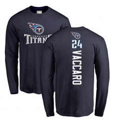 NFL Nike Tennessee Titans #24 Kenny Vaccaro Navy Blue Backer Long Sleeve T-Shirt