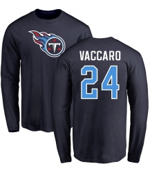 NFL Nike Tennessee Titans #24 Kenny Vaccaro Navy Blue Name & Number Logo Long Sleeve T-Shirt