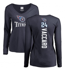 NFL Women's Nike Tennessee Titans #24 Kenny Vaccaro Navy Blue Backer Long Sleeve T-Shirt