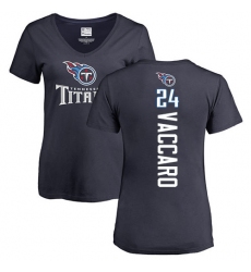 NFL Women's Nike Tennessee Titans #24 Kenny Vaccaro Navy Blue Backer T-Shirt