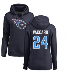 NFL Women's Nike Tennessee Titans #24 Kenny Vaccaro Navy Blue Name & Number Logo Pullover Hoodie