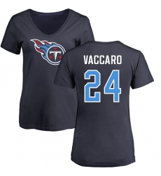 NFL Women's Nike Tennessee Titans #24 Kenny Vaccaro Navy Blue Name & Number Logo T-Shirt