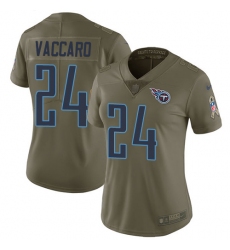 Women Nike Tennessee Titans #24 Kenny Vaccaro Limited Olive 2017 Salute to Service NFL Jersey