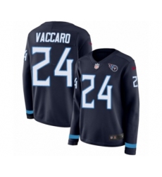 Women's Nike Tennessee Titans #24 Kenny Vaccaro Limited Navy Blue Therma Long Sleeve NFL Jersey