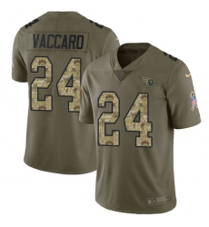 Youth Nike Tennessee Titans #24 Kenny Vaccaro Limited Olive Camo 2017 Salute to Service NFL Jersey
