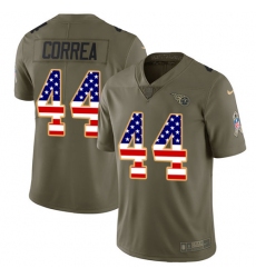 Men Nike Tennessee Titans #44 Kamalei Correa Limited Olive USA Flag 2017 Salute to Service NFL Jersey