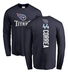 NFL Nike Tennessee Titans #44 Kamalei Correa Navy Blue Backer Long Sleeve T-Shirt