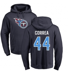 NFL Nike Tennessee Titans #44 Kamalei Correa Navy Blue Name & Number Logo Pullover Hoodie