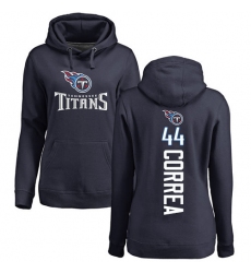 NFL Women's Nike Tennessee Titans #44 Kamalei Correa Navy Blue Backer Pullover Hoodie