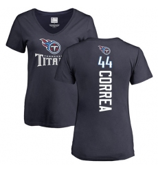 NFL Women's Nike Tennessee Titans #44 Kamalei Correa Navy Blue Backer T-Shirt
