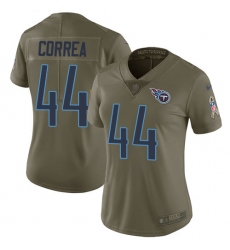 Women Nike Tennessee Titans #44 Kamalei Correa Limited Olive 2017 Salute to Service NFL Jersey