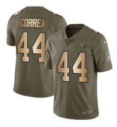 Youth Nike Tennessee Titans #44 Kamalei Correa Limited Olive Gold 2017 Salute to Service NFL Jersey