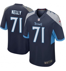 Men Nike Tennessee Titans #71 Dennis Kelly Game Navy Blue Team Color NFL Jersey