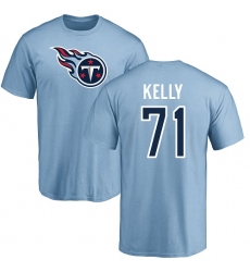 NFL Nike Tennessee Titans #71 Dennis Kelly Light Blue Name & Number Logo T-Shirt