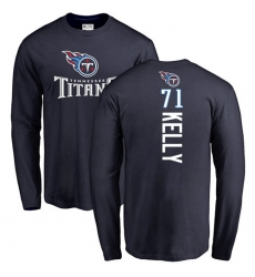 NFL Nike Tennessee Titans #71 Dennis Kelly Navy Blue Backer Long Sleeve T-Shirt