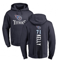 NFL Nike Tennessee Titans #71 Dennis Kelly Navy Blue Backer Pullover Hoodie