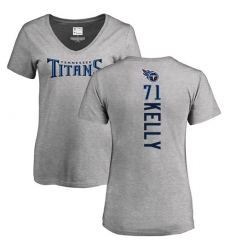 NFL Women's Nike Tennessee Titans #71 Dennis Kelly Ash Backer T-Shirt