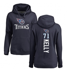 NFL Women's Nike Tennessee Titans #71 Dennis Kelly Navy Blue Backer Pullover Hoodie