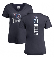 NFL Women's Nike Tennessee Titans #71 Dennis Kelly Navy Blue Backer T-Shirt