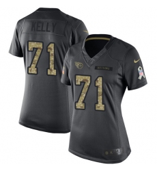 Women Nike Tennessee Titans #71 Dennis Kelly Limited Black 2016 Salute to Service NFL Jersey