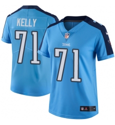 Women Nike Tennessee Titans #71 Dennis Kelly Limited Light Blue Rush Vapor Untouchable NFL Jersey