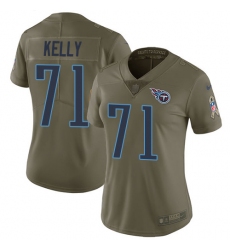 Women Nike Tennessee Titans #71 Dennis Kelly Limited Olive 2017 Salute to Service NFL Jersey