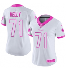 Women Nike Tennessee Titans #71 Dennis Kelly Limited White Pink Rush Fashion NFL Jersey