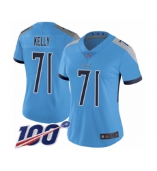 Women's Tennessee Titans #71 Dennis Kelly Light Blue Alternate Vapor Untouchable Limited Player 100th Season Football Jersey