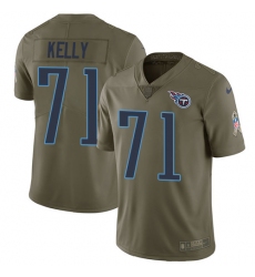 Youth Nike Tennessee Titans #71 Dennis Kelly Limited Olive 2017 Salute to Service NFL Jersey