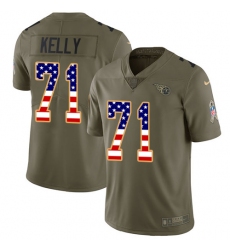 Youth Nike Tennessee Titans #71 Dennis Kelly Limited Olive USA Flag 2017 Salute to Service NFL Jersey