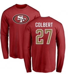 NFL Nike San Francisco 49ers #27 Adrian Colbert Red Name & Number Logo Long Sleeve T-Shirt