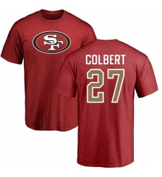 NFL Nike San Francisco 49ers #27 Adrian Colbert Red Name & Number Logo T-Shirt