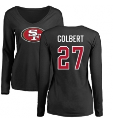 NFL Women's Nike San Francisco 49ers #27 Adrian Colbert Black Name & Number Logo Long Sleeve T-Shirt