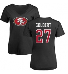 NFL Women's Nike San Francisco 49ers #27 Adrian Colbert Black Name & Number Logo T-Shirt