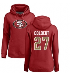 NFL Women's Nike San Francisco 49ers #27 Adrian Colbert Red Name & Number Logo Pullover Hoodie