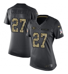 Women Nike San Francisco 49ers #27 Adrian Colbert Limited Black 2016 Salute to Service NFL Jersey