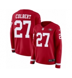 Women's Nike San Francisco 49ers #27 Adrian Colbert Limited Red Therma Long Sleeve NFL Jersey