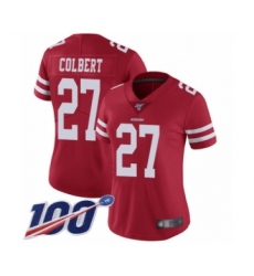 Women's San Francisco 49ers #27 Adrian Colbert Red Team Color Vapor Untouchable Limited Player 100th Season Football Jersey