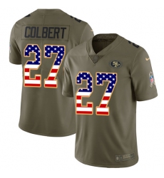 Youth Nike San Francisco 49ers #27 Adrian Colbert Limited Olive USA Flag 2017 Salute to Service NFL Jersey