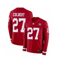 Youth Nike San Francisco 49ers #27 Adrian Colbert Limited Red Therma Long Sleeve NFL Jersey