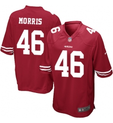 Men's Nike San Francisco 49ers #46 Alfred Morris Game Red Team Color NFL Jersey