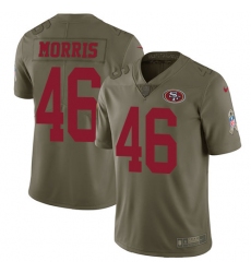Men's Nike San Francisco 49ers #46 Alfred Morris Limited Olive 2017 Salute to Service NFL Jersey