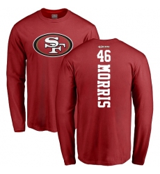 NFL Nike San Francisco 49ers #46 Alfred Morris Red Backer Long Sleeve T-Shirt