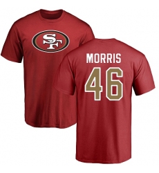 NFL Nike San Francisco 49ers #46 Alfred Morris Red Name & Number Logo T-Shirt