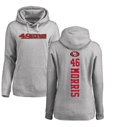 NFL Women's Nike San Francisco 49ers #46 Alfred Morris Ash Backer Pullover Hoodie