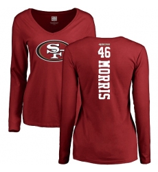 NFL Women's Nike San Francisco 49ers #46 Alfred Morris Red Backer Long Sleeve T-Shirt